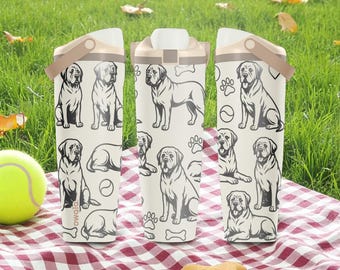 Bouteille Owala Labrador Retriever gravée - 30 oz 40 oz - Légèrement grillé - Idée cadeau chien maman