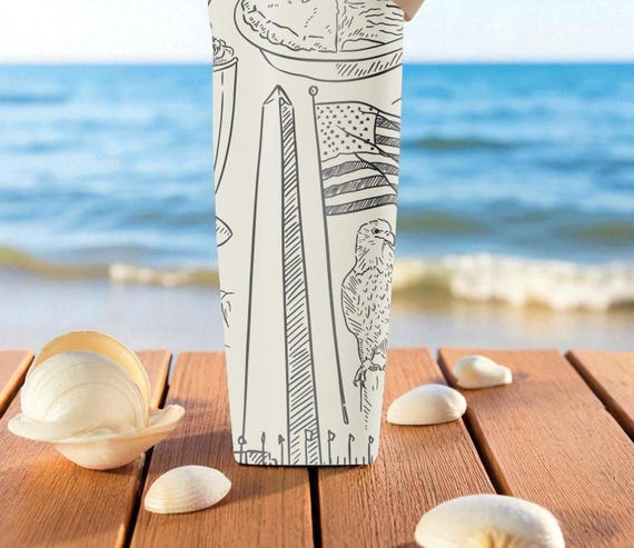 USA Icons Engraved Owala Sway Bottle – Patriotic American Design