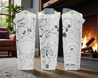 Cute Doodle Owala Sway Bottle – 30oz 40oz – Playful Character Water Bottle – Cozy Gift Idea