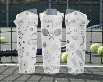 Graverad tennis Owala Sway-flaska – 90 cl 110 cl – Vattenflaska för tennisälskare – Presentidé för atleter