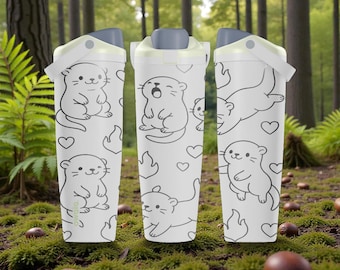 Otter Owala Sway Flasche mit Gravur - 30oz 40oz - Niedliche Otter Wasserflasche - Verspieltes Tier Geschenk