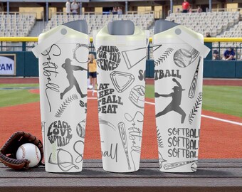 Softball Owala Sway Trinkflasche - 30oz 40oz - Athleten Geschenk - Softball Spieler Wasserflasche - Teamsport Zubehör