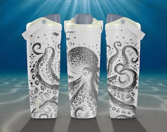 Engraved Octopus Owala Sway Bottle – 30oz 40oz – Ocean Water Bottle – Nautical Sea Life Gift Idea  ⸻