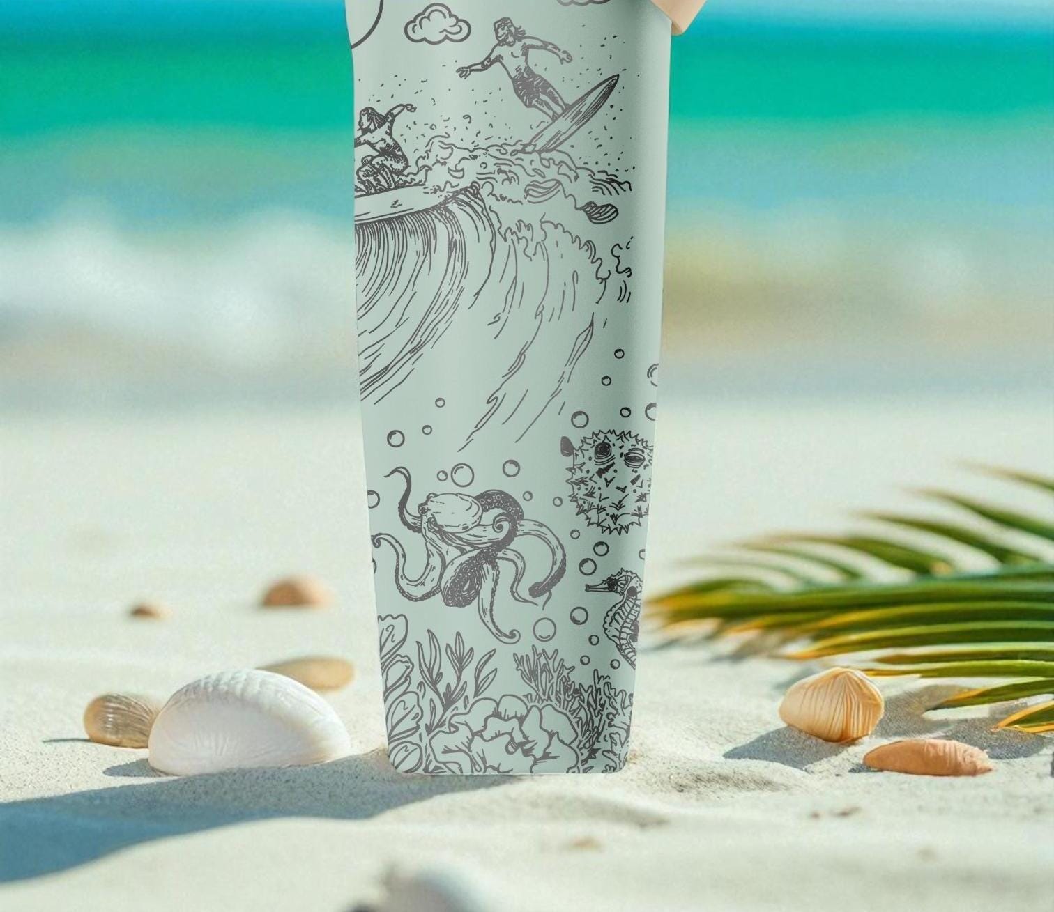 ハワイ限定 Owala FreeSip 32oz タンブラー aloha Aloha Beach Engraved Owala Sway Bottle – Tropical Surf Design