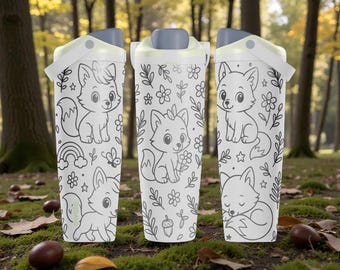 Engraved Fox Owala Sway Bottle – 30oz 40oz – Cute Woodland Fox Design – Whimsical Nature Gift