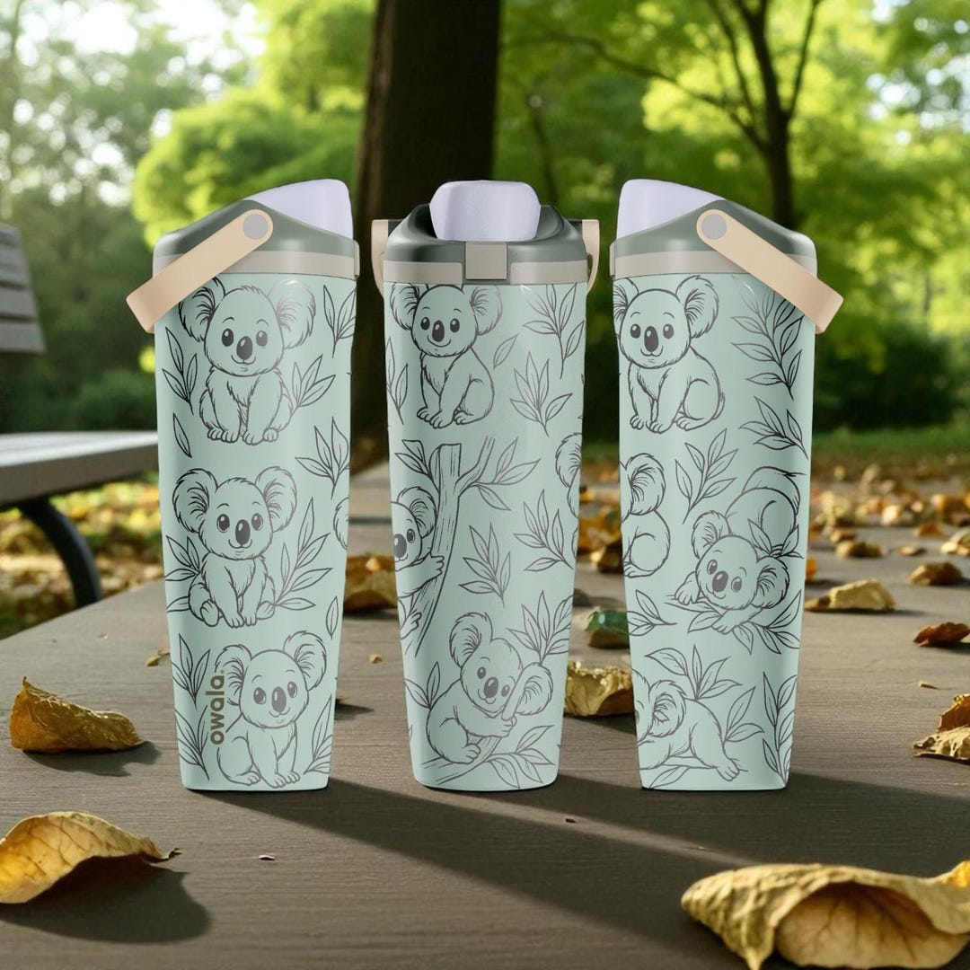 すず 様 jungle relief gray コロりんショルダー Engraved Koala Owala Sway – 30oz 40oz – Cute Animal Eucalyptus