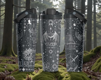 Engraved Velaris Owala Sway Bottle – 30oz 40oz – Fantasy Night Sky Water Bottle – Dark Aesthetic Gift