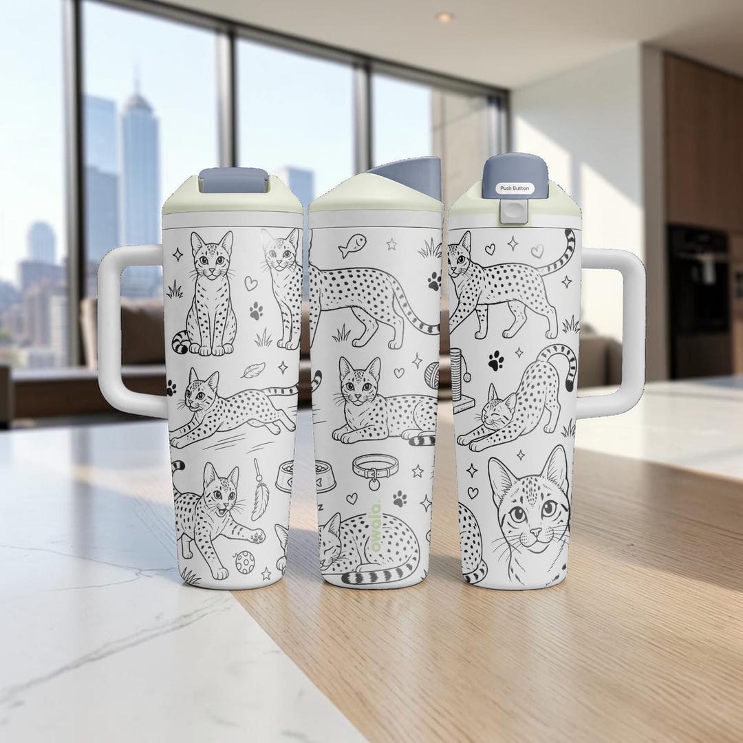 Egyptian Mau Cat Personalized Engraved Owala Sway With Handle - Etsy