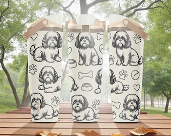Engraved Shih Tzu Owala Sway Bottle – 30oz 40oz – Lightly Toasted – Cute Dog Mom Gift