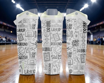 Engraved Basketball Owala Sway Bottle – 30oz 40oz – Sports Water Bottle – Athlete Gift Idea for Hoop Lovers  ⸻