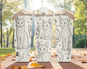 Engraved Devon Rex Cat Tumbler – Curly Cat Lover Gift – 30oz 40oz Owala Sway