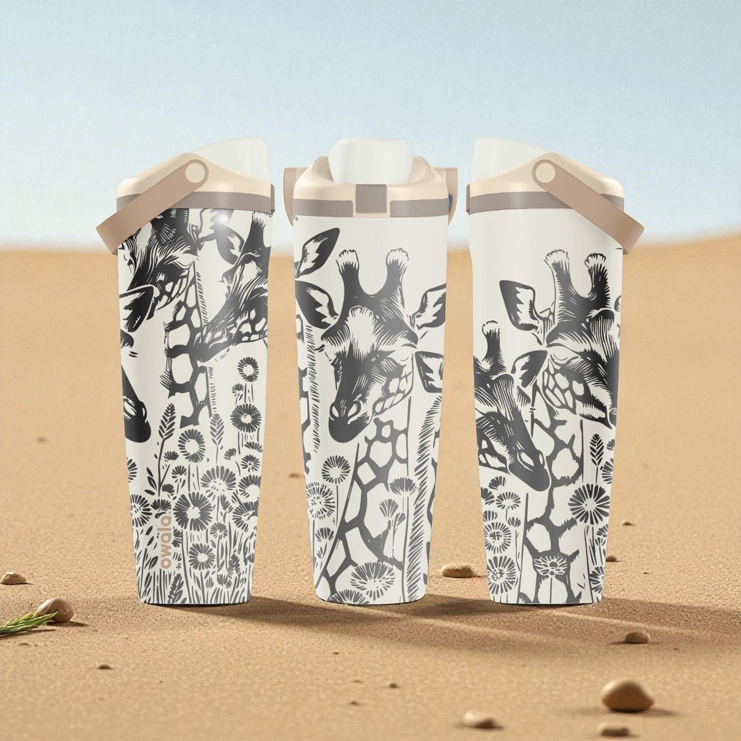 Engraved Giraffe Owala Sway Bottle – 30oz 40oz – Safari Water