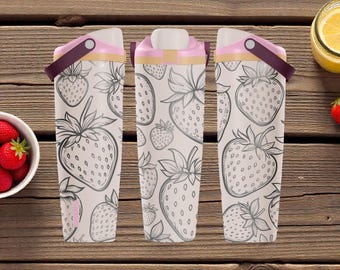 Gravierte Erdbeer Owala Sway Flasche - 30oz 40oz - Obst Wasserflasche - süße Sommer Geschenkidee
