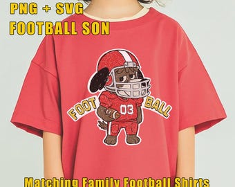 Spieltag Football Boy Shirt Design, Handgezeichneter Buntstift Stil PNG, SVG, Heat Transfer druckbare Datei, persönlichen Gebrauch