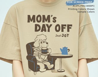 Mamas Tag frei Siebdruckdesign, Vintage Hund Illustration für T-Shirts, Retro Crayon Texture Art, AI EPS PNG für kleine Unternehmen
