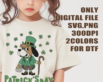 St. Patrick's Day, Koboldhund SVG, 300 DPI PNG für DTF-Druck, Lucky Dog Sublimationsdesign