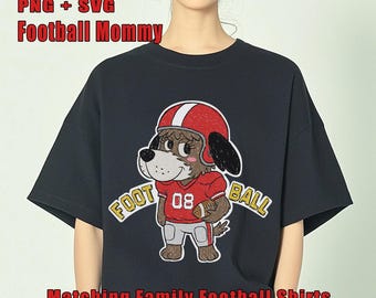 Retro Football Mutter, Familie passendes Shirt Design, Mama, Buntstift Kunst (PNG, SVG Digital Download