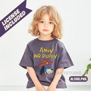 Design de serigrafia – Personagem retrô de cachorrinho de giz de cera, uso comercial incluído.