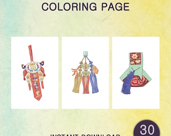 koreanische Volkskunst Malseiten, Hanbok Designs (digitaler Download)