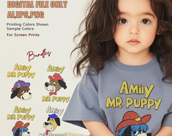 Retro Dog Bundle AI, EPS, PNG, 4 einzigartige Welpen Charaktere Png, farbgetrennt, kommerzielle Nutzung Png