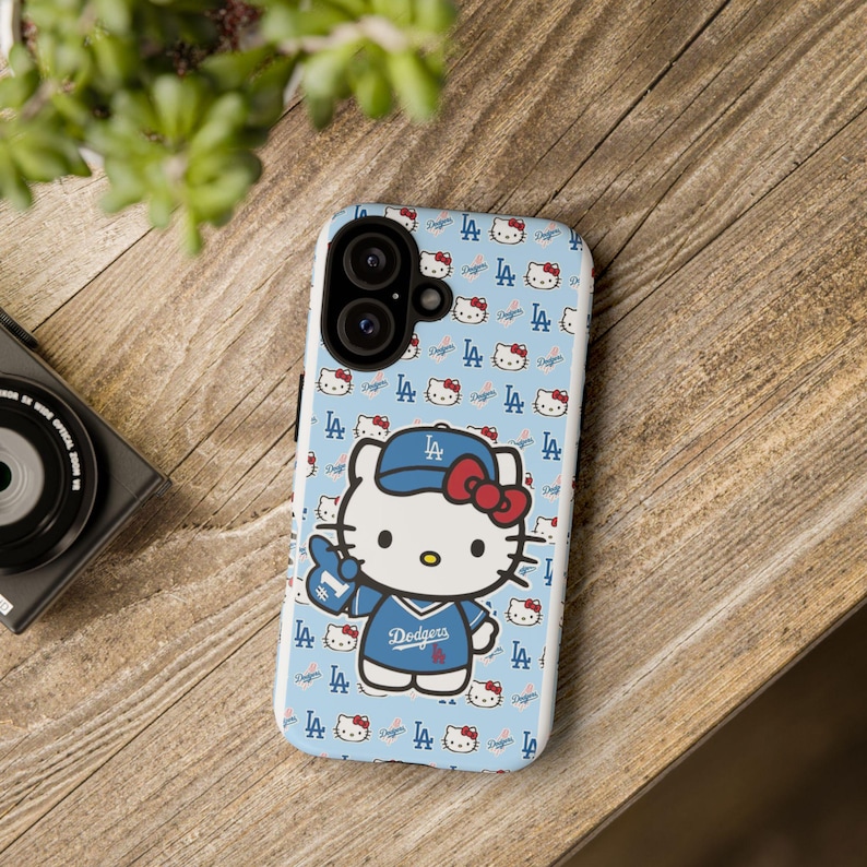 Hello Kitty Dodgers Phone Case | Cute Baseball Character iPhone Case image 8