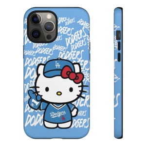 Hello Kitty Dodgers phone case | Cute baseball character phone case image 7