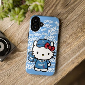 Hello Kitty Dodgers phone case | Cute baseball character phone case image 8