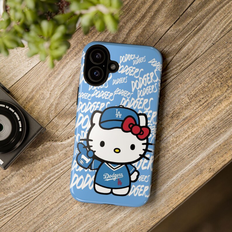 Hello Kitty Dodgers phone case | Cute baseball character phone case image 8