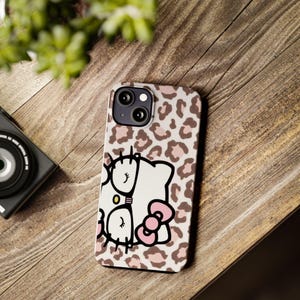 Hello Kitty Leopard Print Slim Phone Case | Cute Character Phone Case image 14