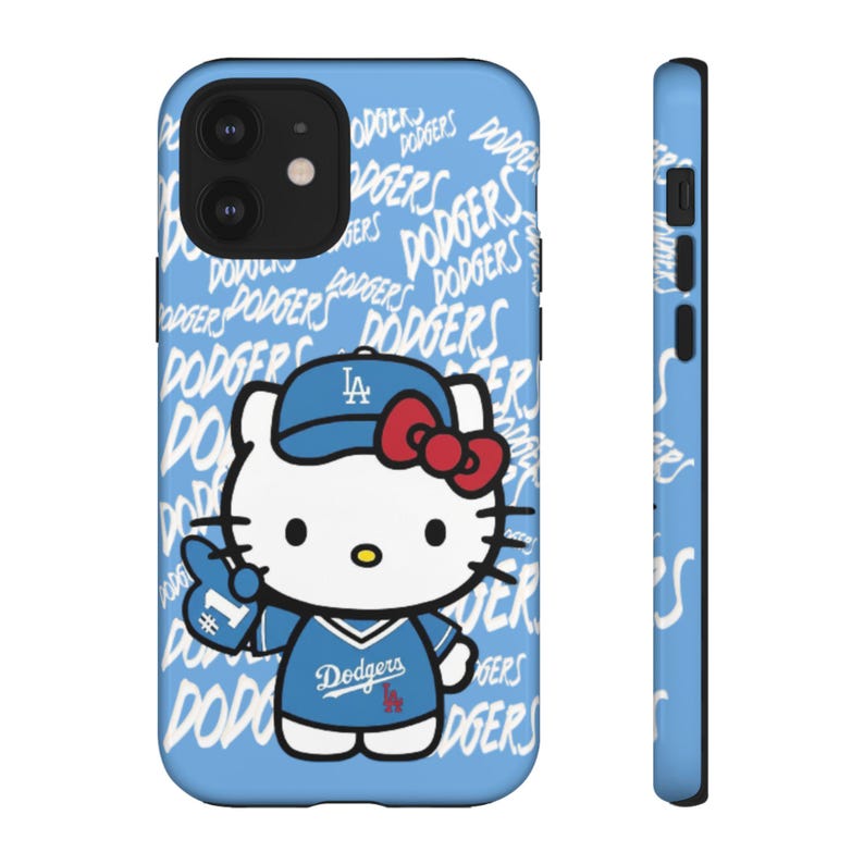 Hello Kitty Dodgers phone case | Cute baseball character phone case image 2