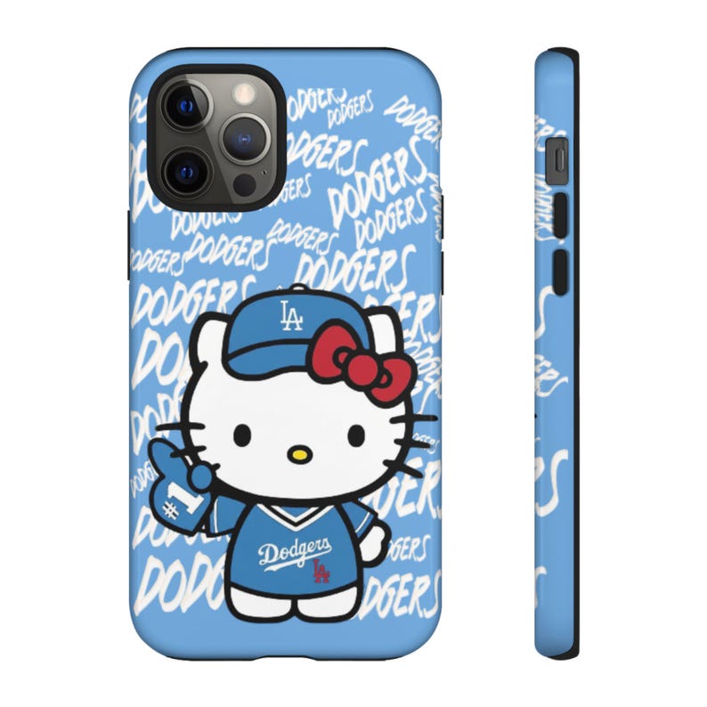 Hello Kitty Dodgers phone case | Cute baseball character phone case image 3