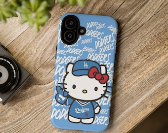 Hello Kitty Dodgers phone case | Cute baseball character phone case