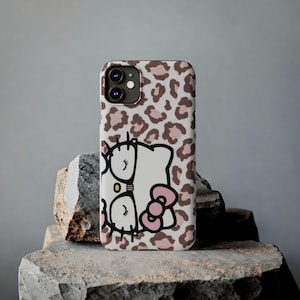Hello Kitty Leopard Print Slim Phone Case | Cute Character Phone Case image 1