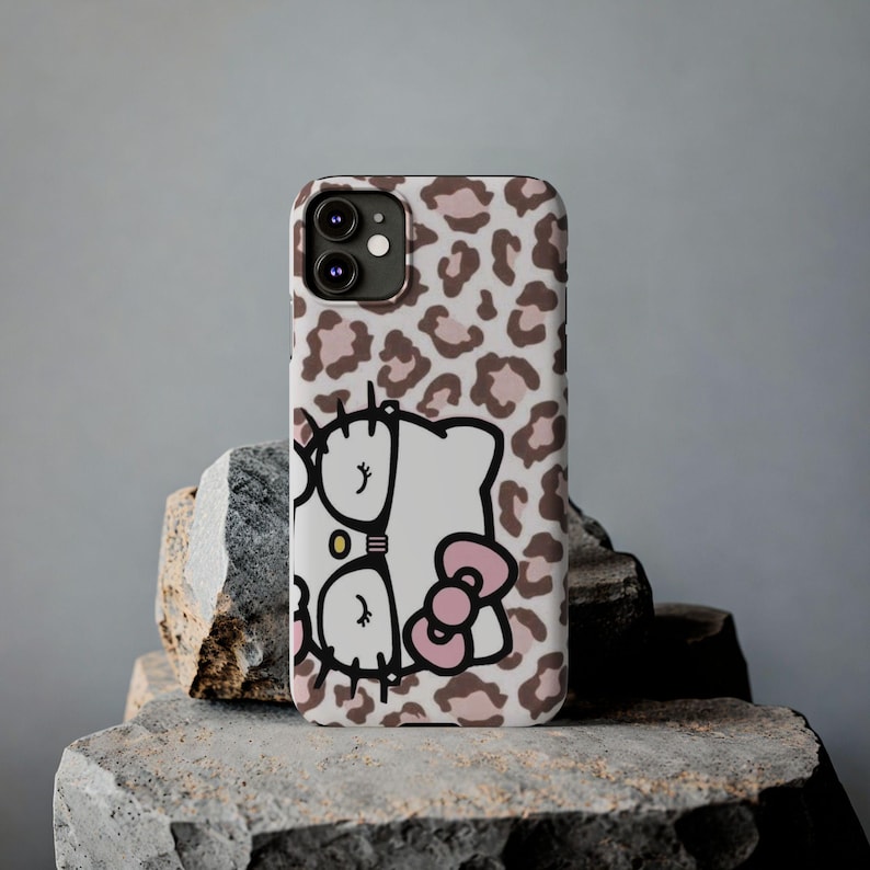 Hello Kitty Leopard Print Slim Phone Case | Cute Character Phone Case image 1