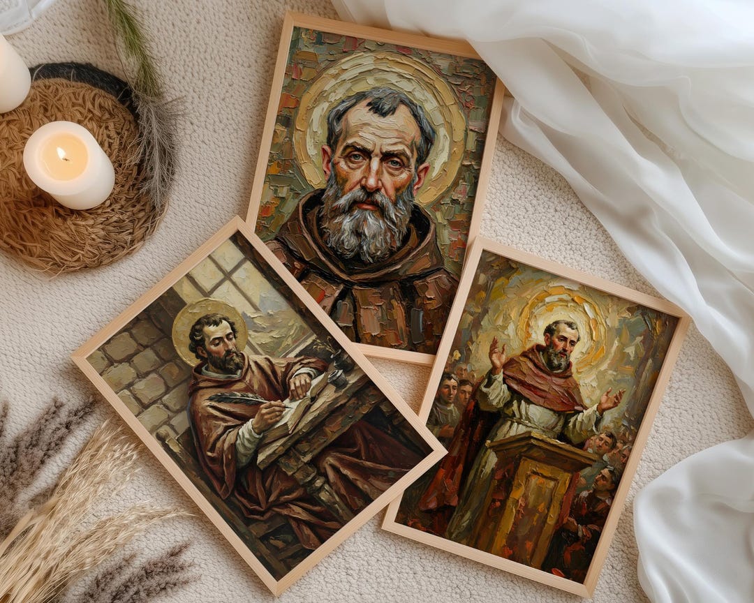 St. Francis Digital Printable Set of 3 Bundle: Saint Art, Catholic Wall ...