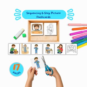 Bedtijdroutine voor kinderen, dagritmekaarten, afdrukbare voorschoolse activiteit, hulpmiddel voor vroegschoolse educatie