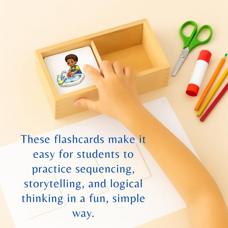 Scissors Flash Cards Sequencing 3-step Picture Cards ,printable Story Activity for Kids, Cut ...