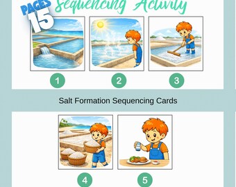Salt Making Sequencing Activity , From Sea Water to Salt Printable Cards