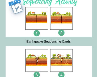 Earthquake Process Sequencing Activity , Science Printable for Kids