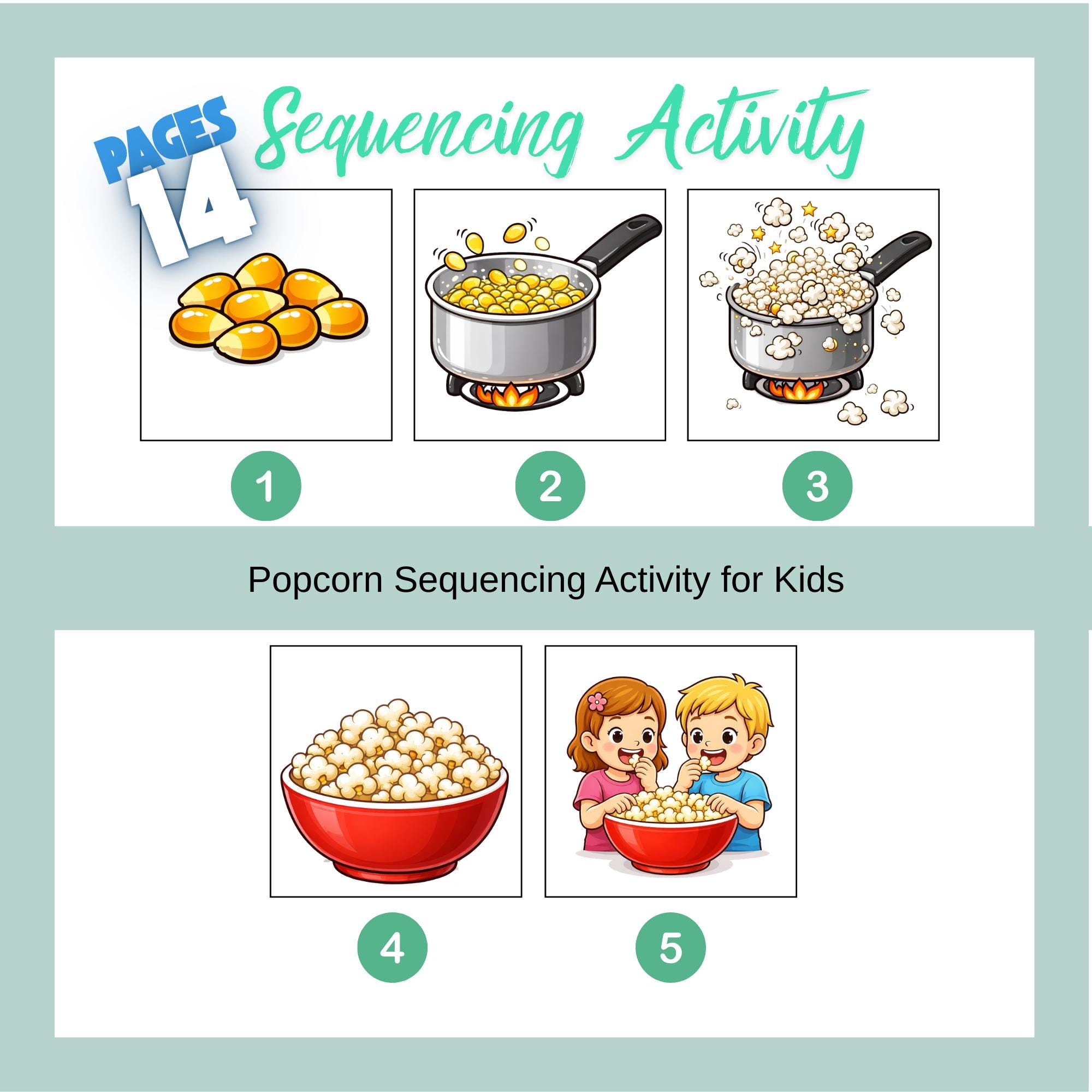 41 Easy Popcorn Crafts for Kids 28 Popcorn Sequencing Activity for Kids - Printable Story Cards