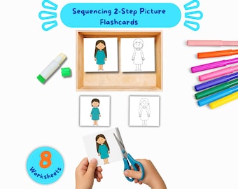 I Grew Up Story Sequence Activity with 2-Step Picture Printable Flashcards