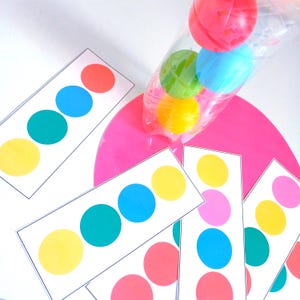 Balls Matching Cards, Fine Motor Skills Activity, Printable Learning For Kids