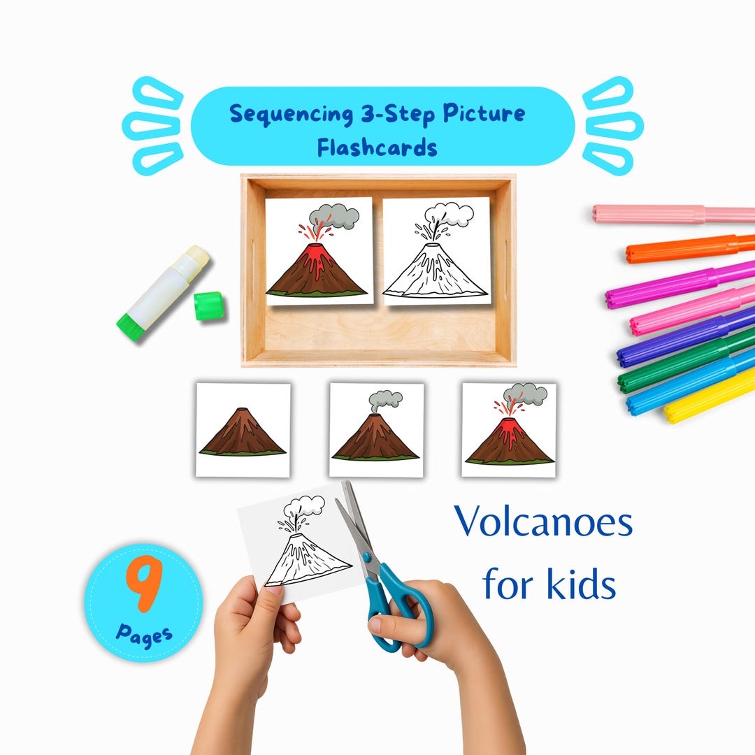 Volcanoes for Kids, Sequencing Activity, Beginning Middle End Activity ...