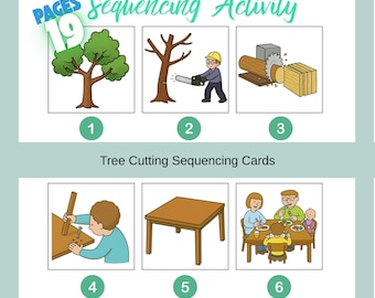 6-Step Sequencing Cards for Kids , Printable Story Sequence Activity