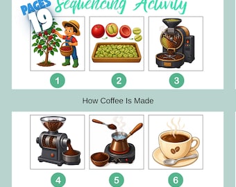 6-Step Sequencing Cards for Kids , Printable Story Sequence Activity