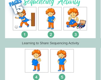 Learning to Share Sequencing Activity , Social Emotional Learning Printable for Preschool Kids