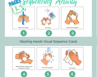 Daily Routine Sequencing Cards for Kids, Printable Preschool Activity, Early Learning Resource