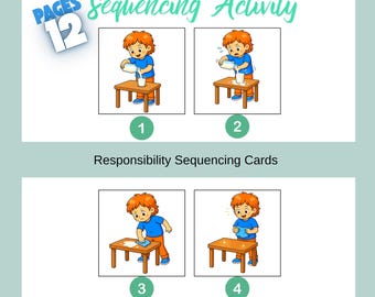 Responsibility Sequencing Cards , Daily Routine Printable Cards