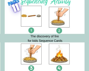 Early Humans Fire Discovery Sequencing Activity: Cut and Paste History (Digital Download)