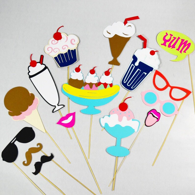 Ice Cream Photo Booth Props Cool for the Summer Party Props | Etsy